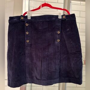 Joules navy blue corduroy mini skirt